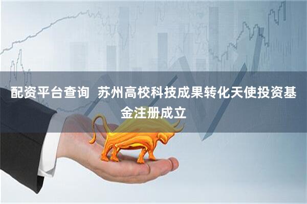 配资平台查询  苏州高校科技成果转化天使投资基金注册成立